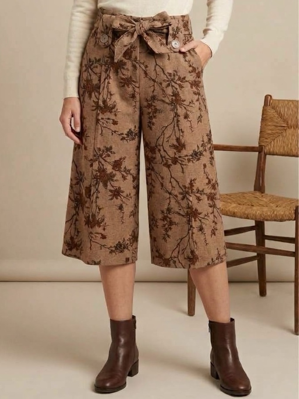 Wide Leg Midi Pants